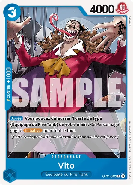 Vito, carte One Piece OP11-042 — extension DES POINGS VIFS COMME L'ÉCLAIR