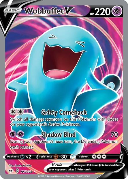 Wobbuffet V, Pokémon card SSH 191 — Sword & Shield set