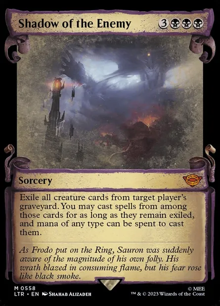 Ombre de l'ennemi, carte Magic LTR 558 — extension Le Seigneur des Anneaux : chroniques de la Terre du Milieu