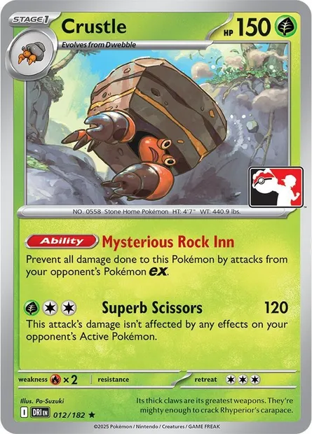 Crustle, Pokémon card PPS 012-3 — Play! Pokémon Prize Pack Series set