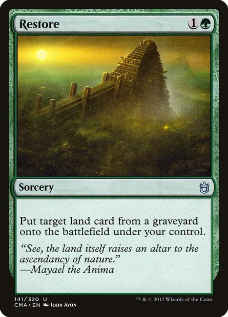 Restore, Magic card CMA 141 — Commander Anthology set