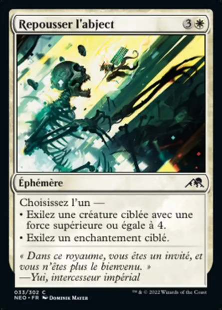Repousser l'abject, carte Magic NEO 33 — extension Kamigawa: La Dynastie Néon