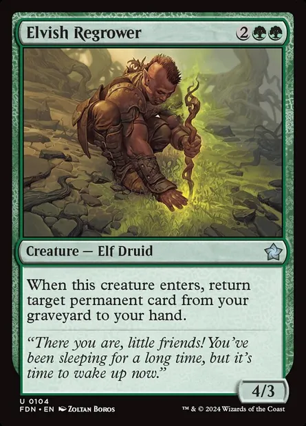 Elvish Regrower, Magic card FDN 104 — Foundations set