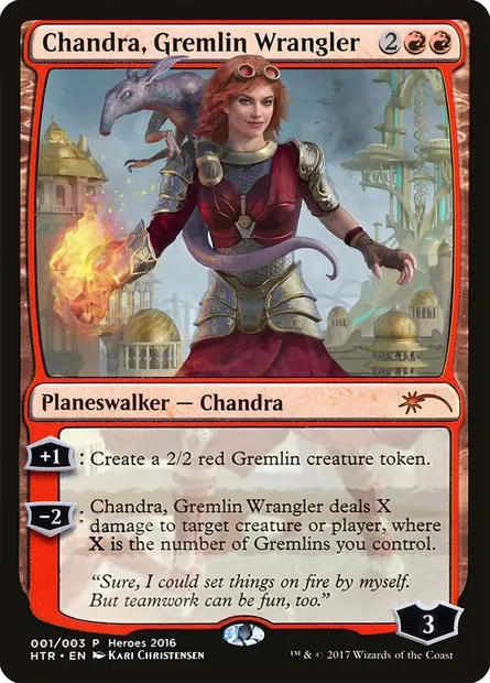 Chandra, Gremlin Wrangler, Magic card PHTR 1 — 2016 Heroes of the Realm set