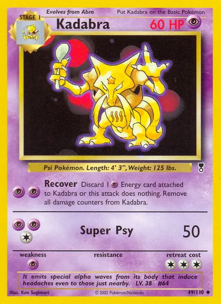Kadabra, carte Pokémon LC 49 — extension Legendary Collection