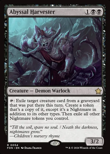 Abyssal Harvester, Magic card FDN 54 — Foundations set