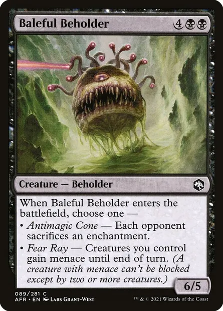 Baleful Beholder, Magic card AFR 89 — Adventures in the Forgotten Realms set