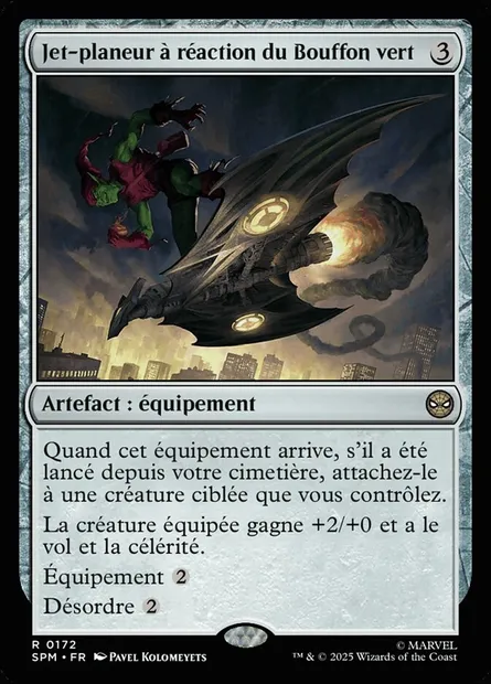 Jet-planeur à réaction du Bouffon vert, carte Magic SPM 172 — extension Marvel's Spider-Man