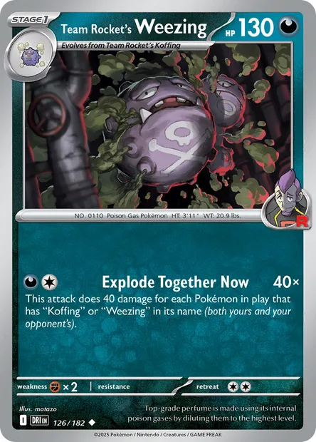 Team Rocket's Weezing, Pokémon card DRI 126 — Destined Rivals set