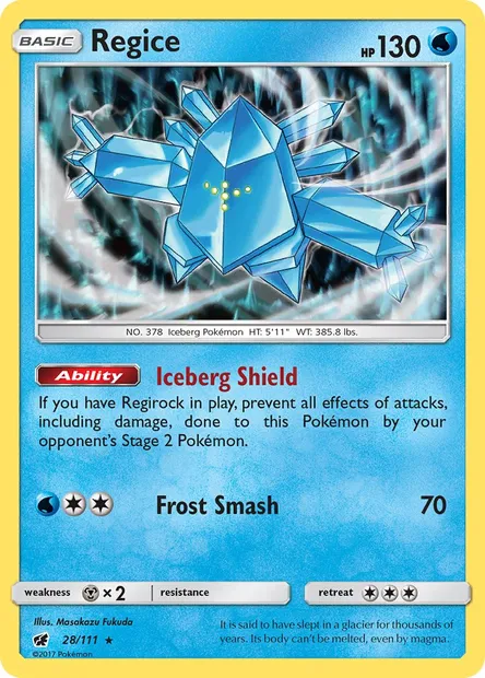 Regice, Pokémon card CIN 28 — Crimson Invasion set
