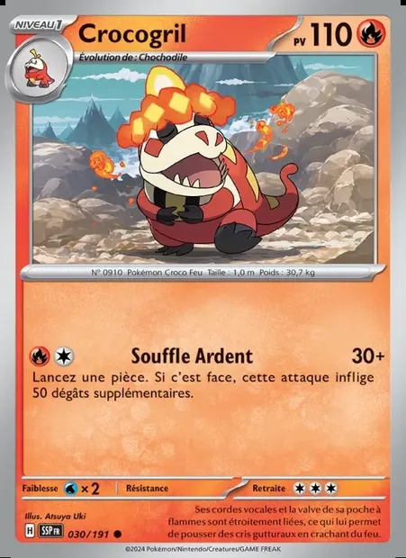 Crocogril, carte Pokémon SSP 030 — extension Étincelles Déferlantes