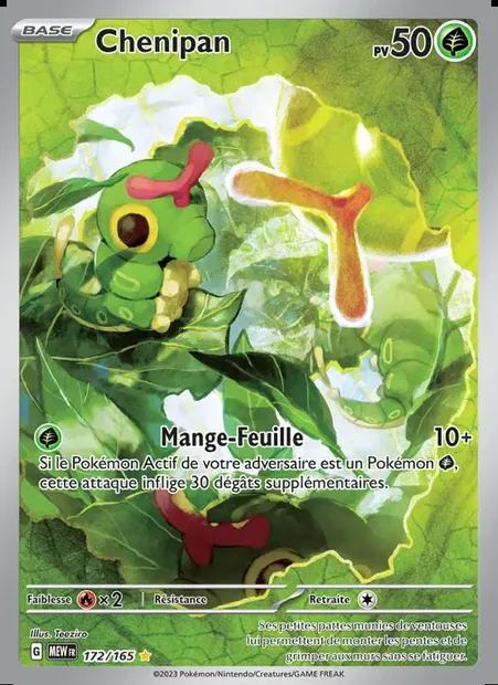 Chenipan, carte Pokémon MEW 172 — extension 151