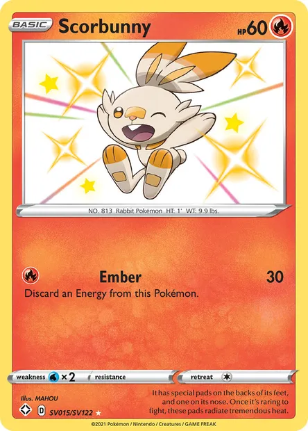 Scorbunny, Pokémon card SHF SV015 — Shining Fates set