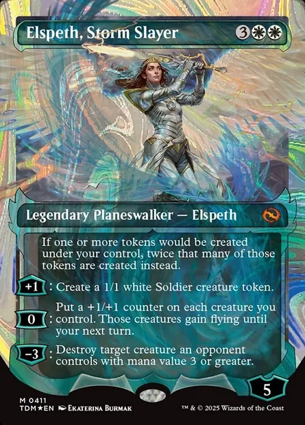 Elspeth, Storm Slayer, Magic card TDM 411 — Tarkir: Dragonstorm set