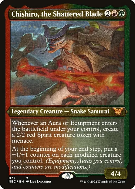 Chishiro, the Shattered Blade, Magic card NEC 77 — Neon Dynasty Commander set
