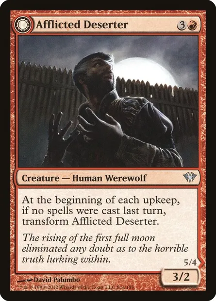 Afflicted Deserter // Werewolf Ransacker, Magic card DKA 81 — Dark Ascension set