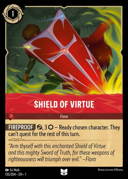 Shield of Virtue, Disney Lorcana card CH1-135 — The First Chapter set