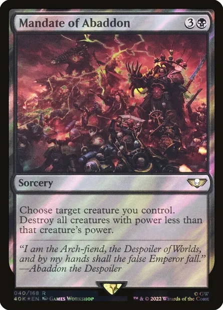 Mandate of Abaddon, Magic card 40K 40★ — Warhammer 40,000 Commander set