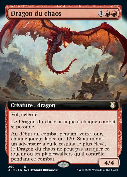 Dragon du chaos, carte Magic AFC 299 — extension Forgotten Realms Commander