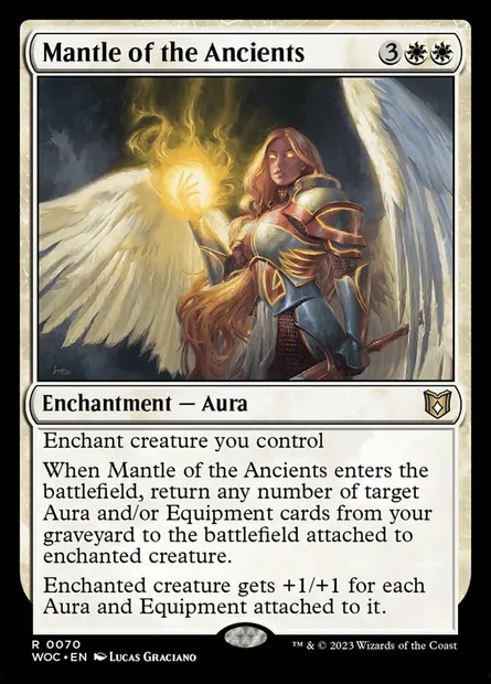 Manteau des Anciens, carte Magic WOC 70 — extension Wilds of Eldraine Commander