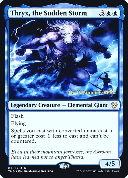 Thryx, the Sudden Storm, Magic card PTHB 76s — Theros Beyond Death Promos set