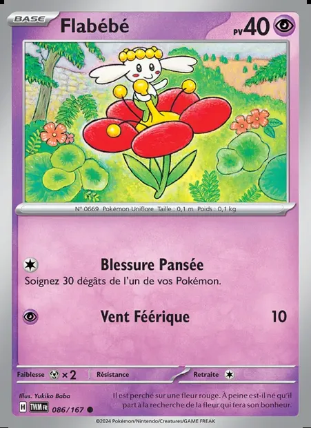 Flabébé, carte Pokémon TWM 086 — extension Mascarade Crépusculaire