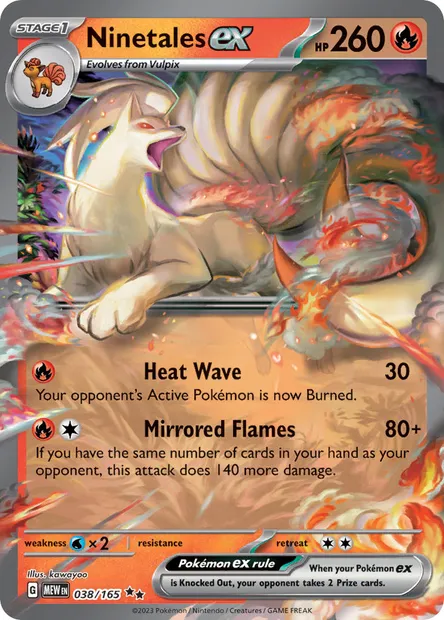 Ninetales ex, Pokémon card MEW 038 — 151 set