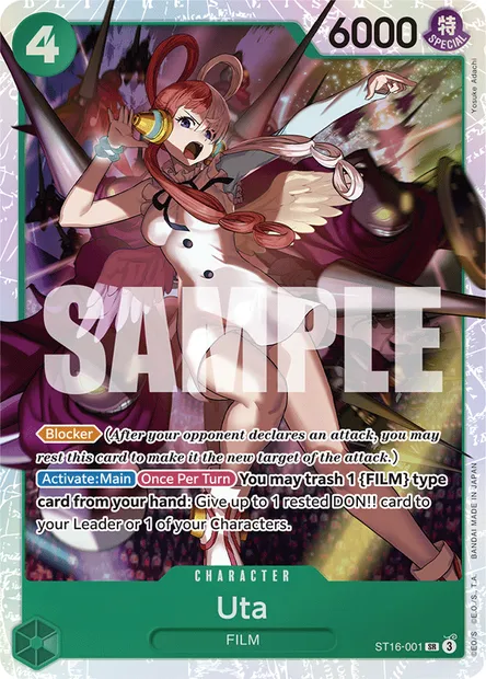 Uta, One Piece card ST16-001 — Green Uta set