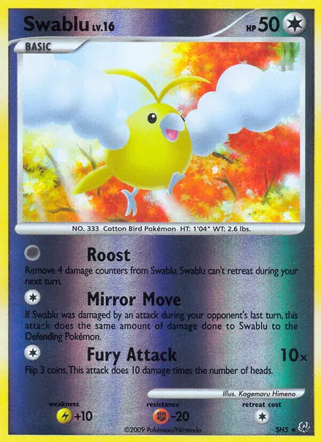 Swablu, Pokémon card PL SH5 — Platinum set
