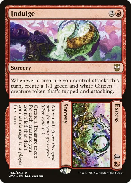 Indulge // Excess, Magic card NCC 46 — New Capenna Commander set