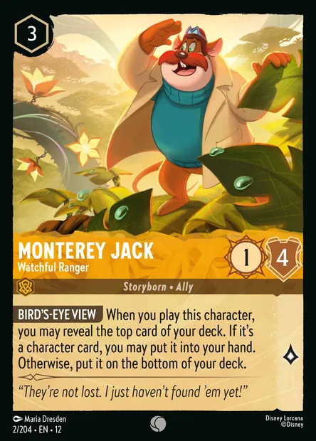 Monterey Jack - Watchful Ranger, Disney Lorcana card CH12-002 — Wilds Unknown set