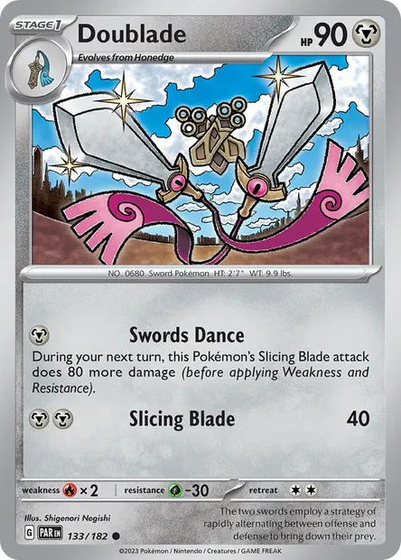Doublade, Pokémon card PAR 133 — Paradox Rift set
