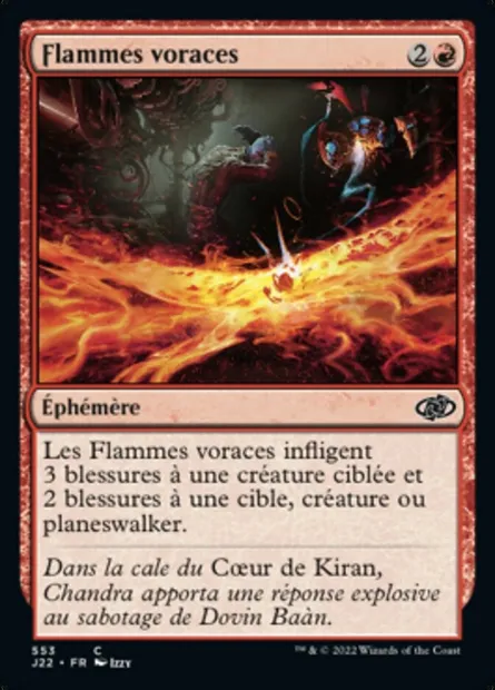 Flammes voraces, carte Magic J22 553 — extension Jumpstart 2022