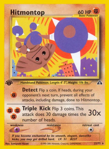 Hitmontop, Pokémon card ND 22 — Neo Discovery set