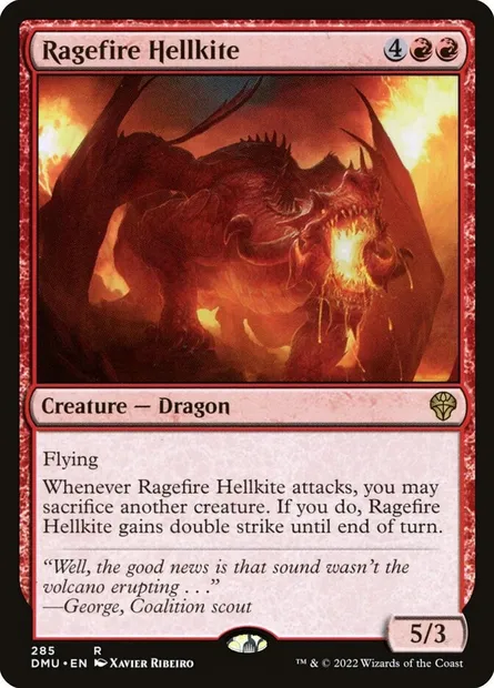 Ragefire Hellkite, Magic card DMU 285 — Dominaria United set