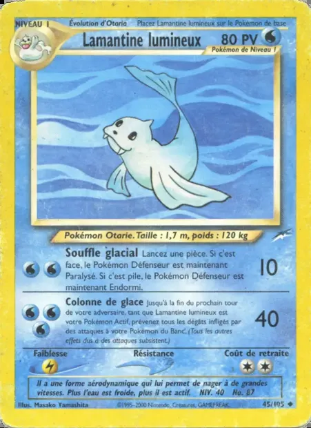Lamantine lumineux, carte Pokémon NDE 45 — extension Neo Destiny