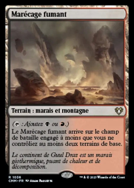 Marécage fumant, carte Magic CMM 1036 — extension Commander Masters