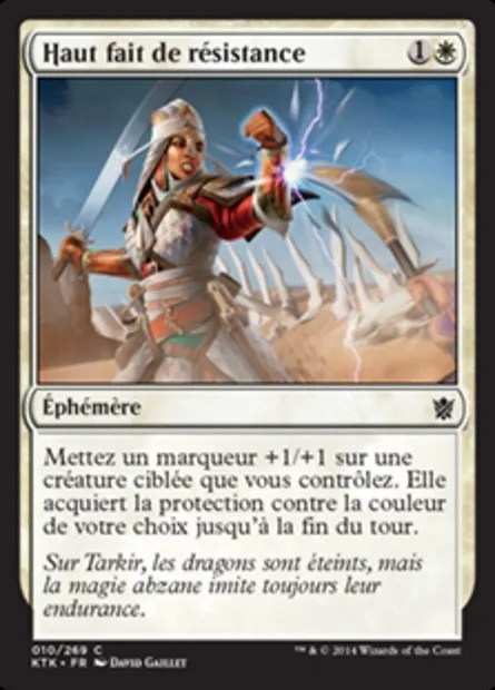 Haut fait de résistance, carte Magic KTK 10 — extension Les Khans de Tarkir