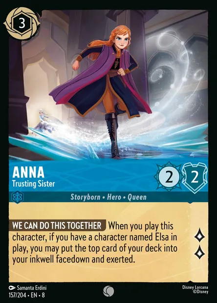 Anna - Trusting Sister, Disney Lorcana card CH8-157 — The Reign of Jafar set