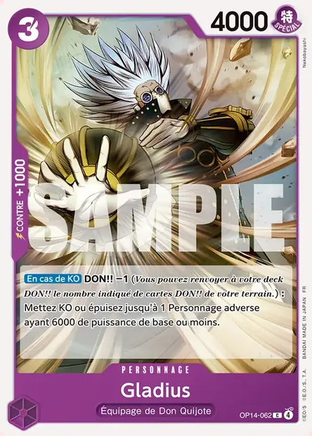 Gladius, carte One Piece OP14-062 — extension LES SEPT DE LA MER D'AZUR