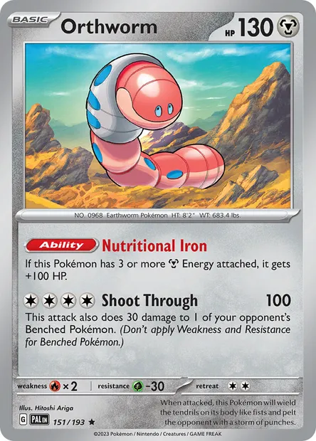 Orthworm, Pokémon card PAL 151 — Paldea Evolved set