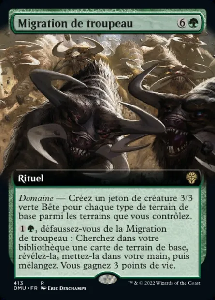 Migration de troupeau, carte Magic DMU 413 — extension Dominaria Uni