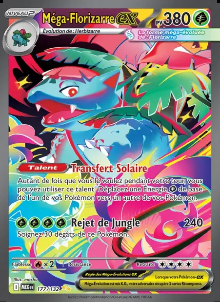 Méga-Florizarre-ex, carte Pokémon MEG 177 — extension Méga-Évolution