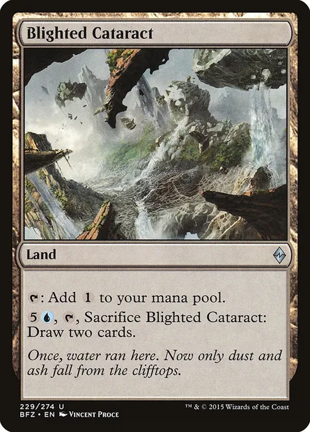 Blighted Cataract, Magic card BFZ 229 — Battle for Zendikar set