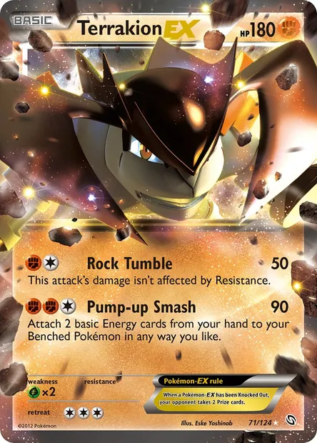 Terrakion-EX, Pokémon card DRX 71 — Dragons Exalted set