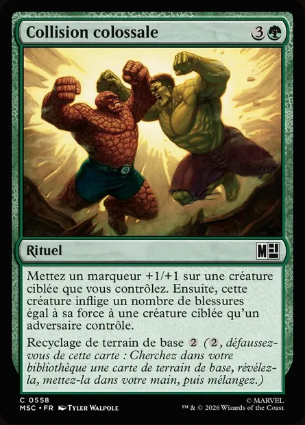 Collision colossale, carte Magic MSC 558 — extension Marvel Super Heroes Commander