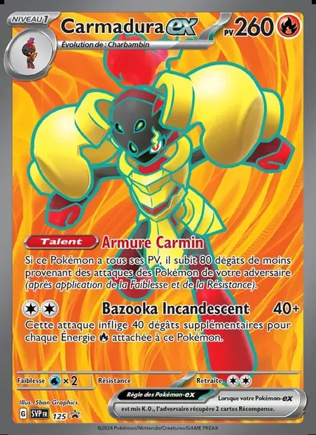 Carmadura-ex, carte Pokémon PR-SV 125 — extension SVP Black Star Promos