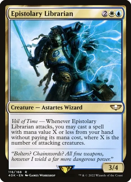 Epistolary Librarian, Magic card 40K 118 — Warhammer 40,000 Commander set