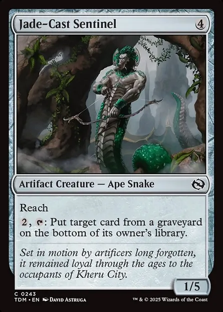 Jade-Cast Sentinel, Magic card TDM 243 — Tarkir: Dragonstorm set