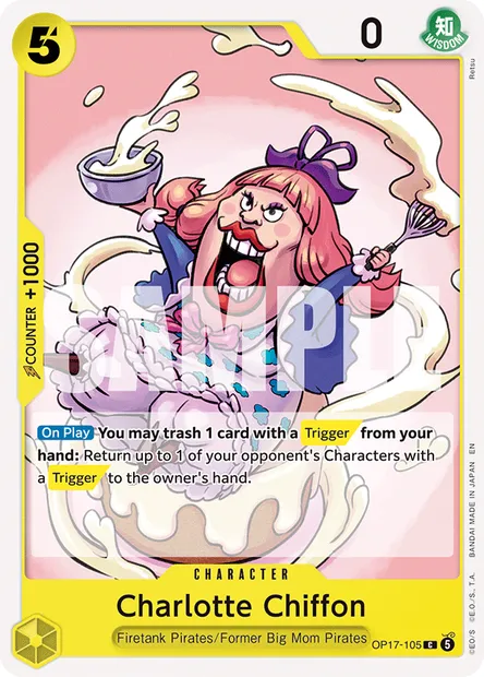 Charlotte Chiffon, One Piece card OP17-105 — THE WORLD’S STRONGEST WARRIORS set